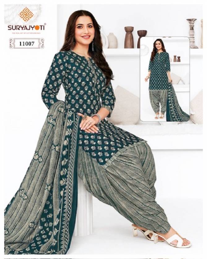 Trendy Patiyala Vol 11 By Suryajyoti Cotton Printed Dress Material Wholesale Market In Surat
